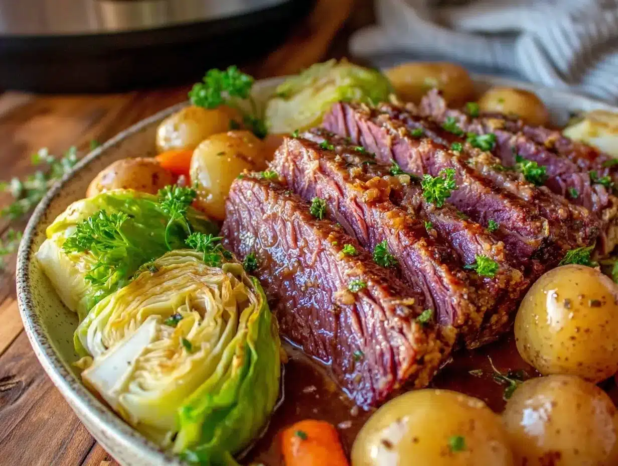 slow cooker corned beef and cabbage preparation steps