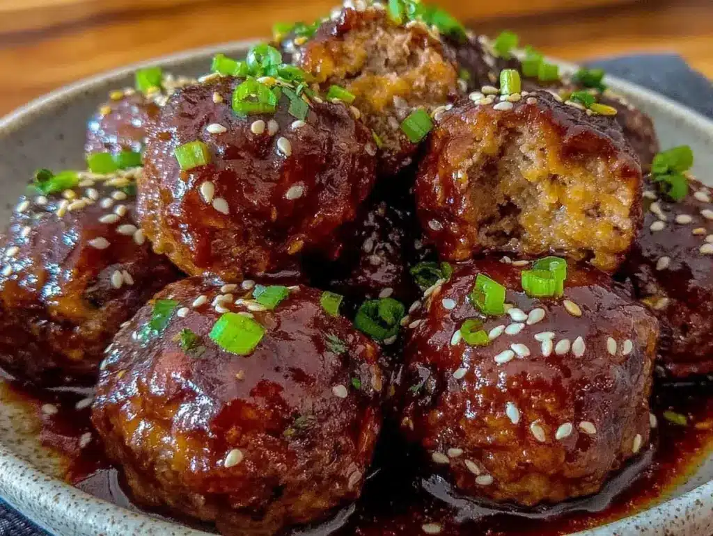 slow cooker honey garlic meatballs - featured image