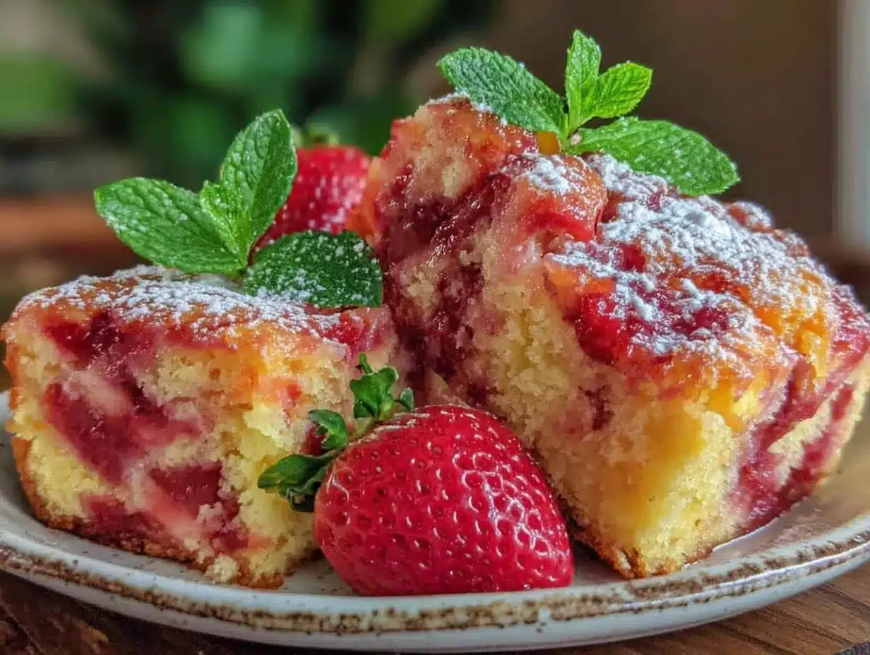small batch strawberry earthquake cake preparation steps