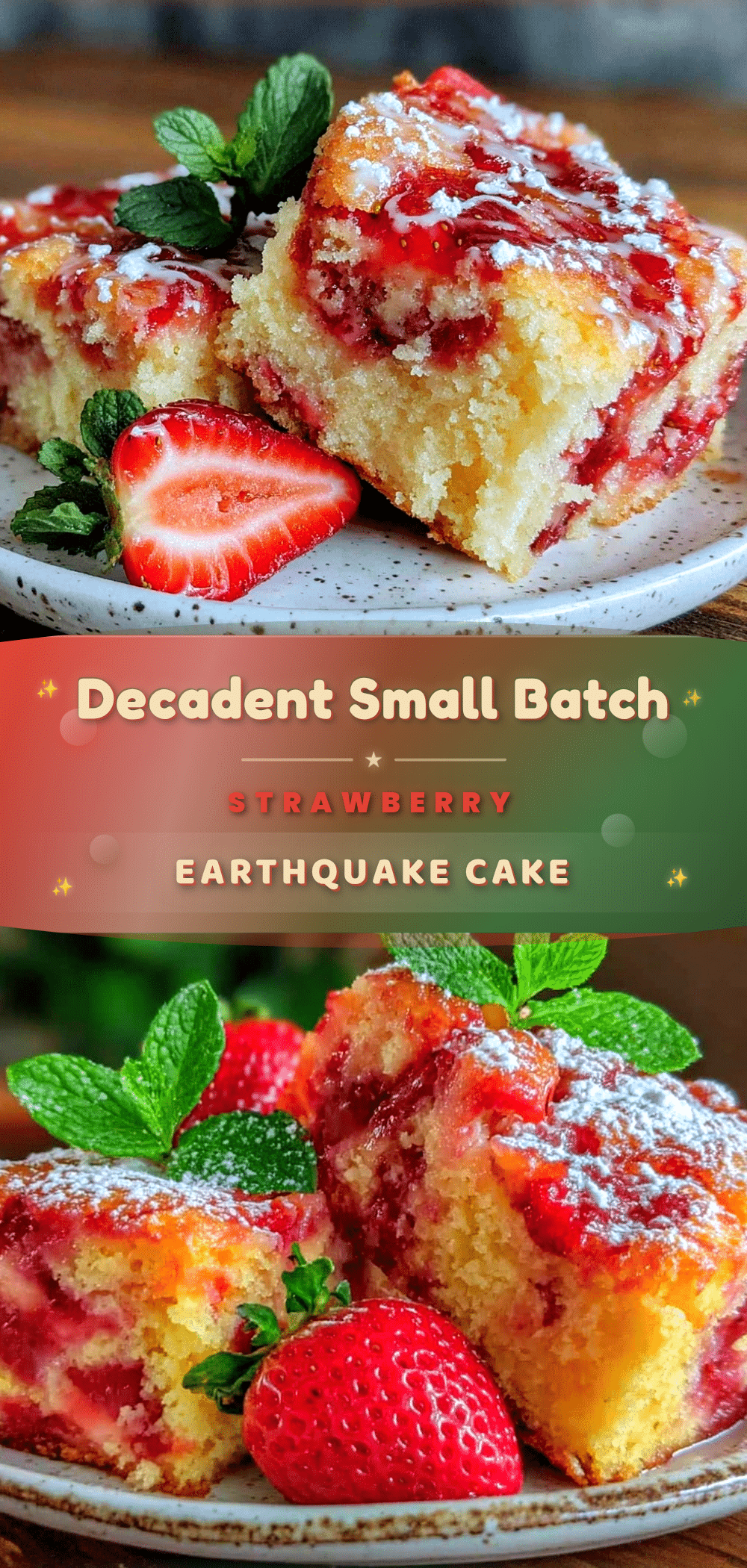 small batch strawberry earthquake cake recipe