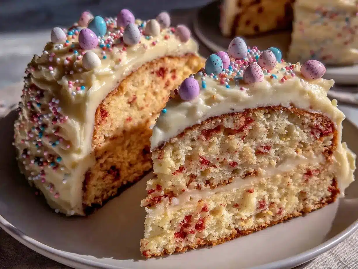 speckled easter egg cake preparation steps