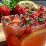 strawberry basil lemonade mocktail - featured image