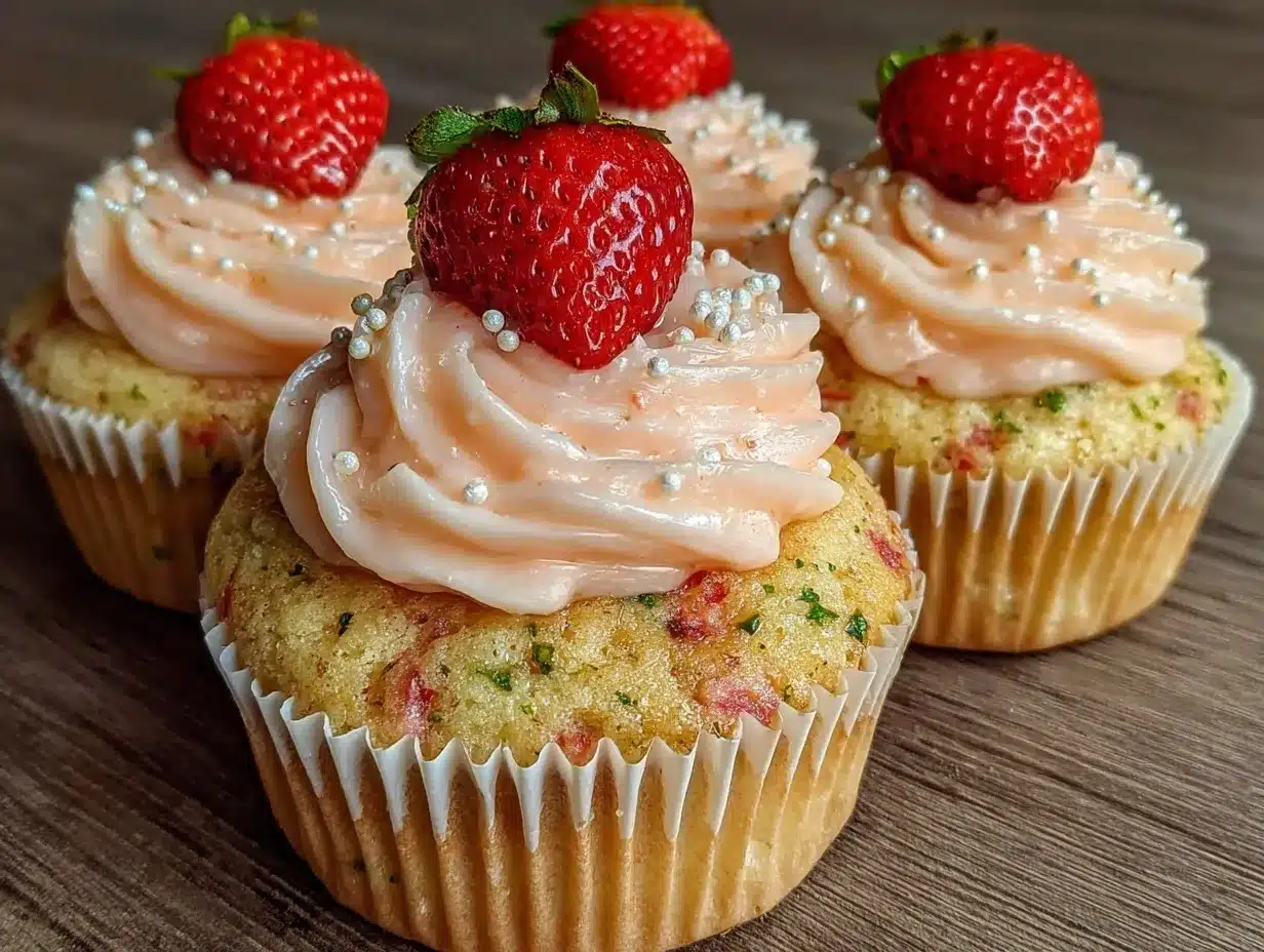strawberry champagne cupcakes preparation steps