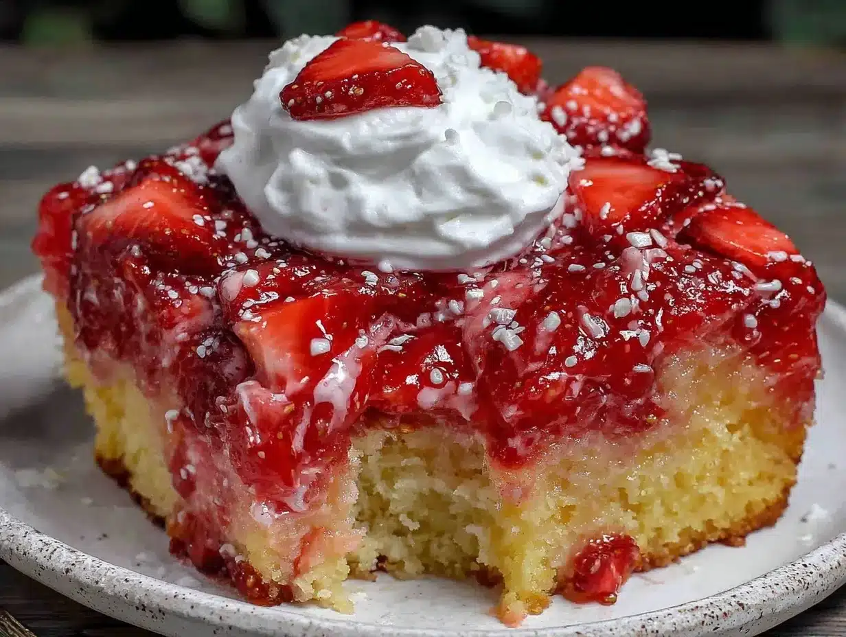 strawberry jello poke cake preparation steps
