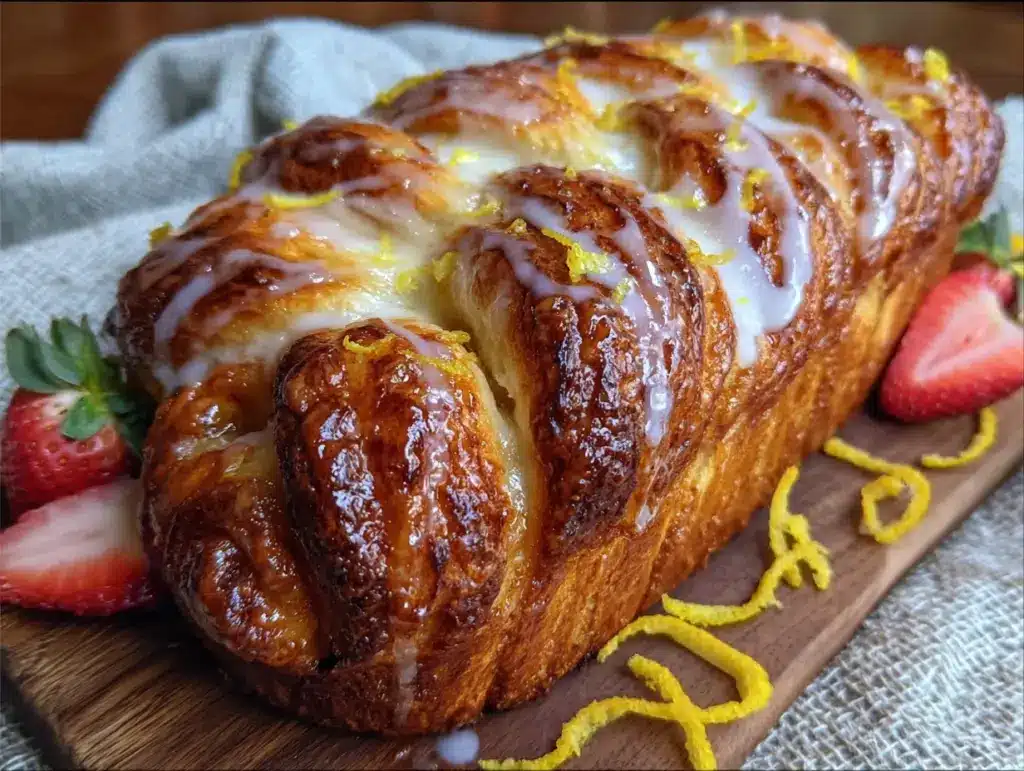 strawberry lemon cream cheese danish braid - featured image