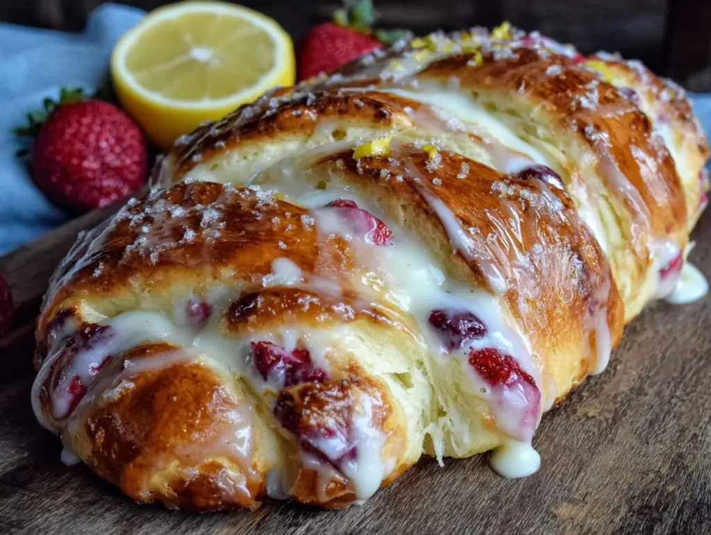 Strawberry Lemon Cream Cheese Danish Braid - featured image