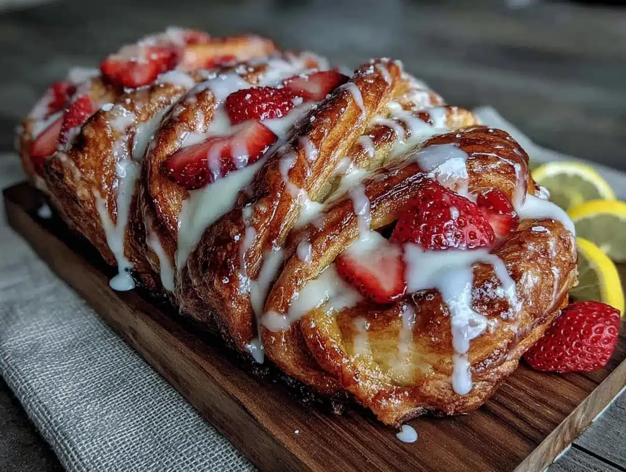 strawberry lemon cream cheese danish braid preparation steps
