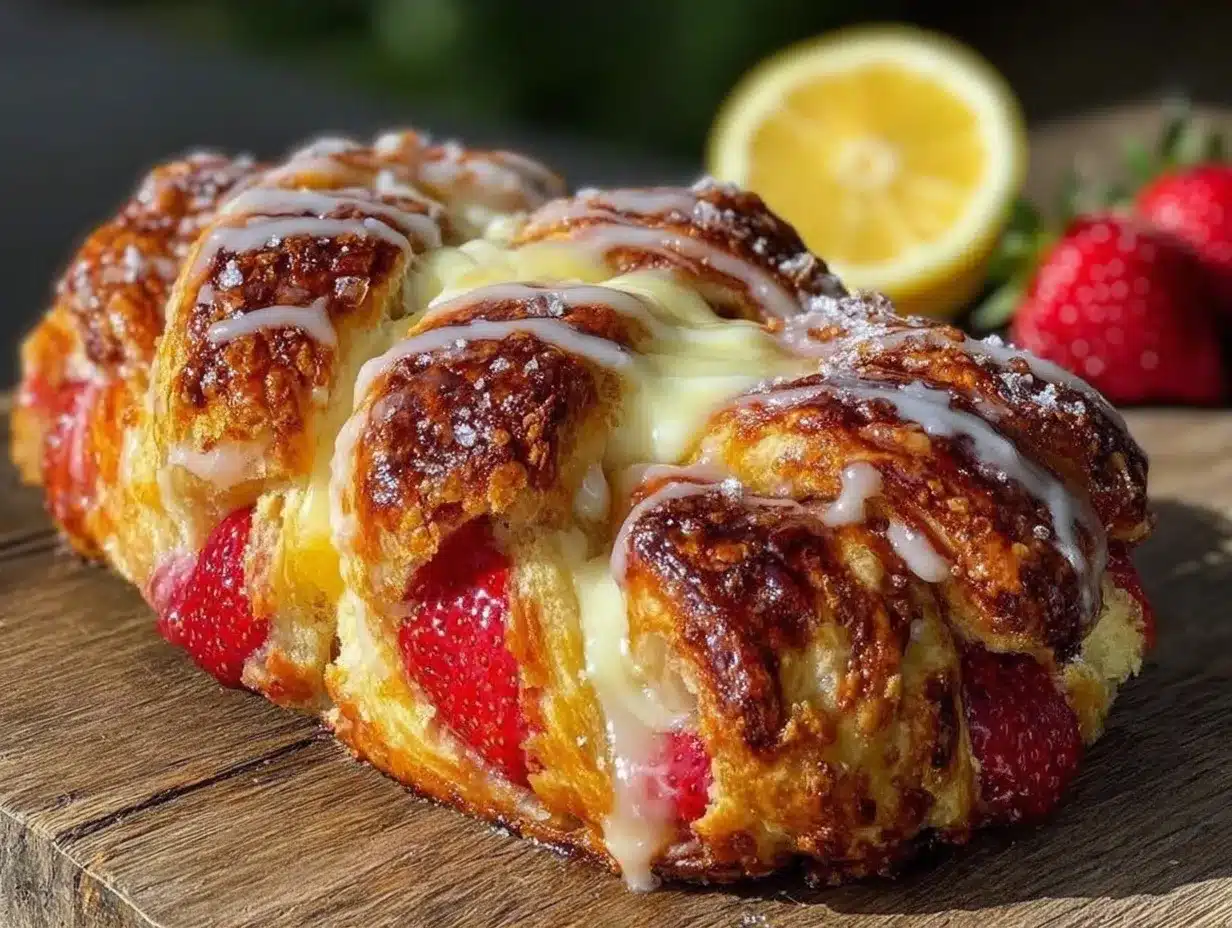 Strawberry Lemon Cream Cheese Danish Braid preparation steps