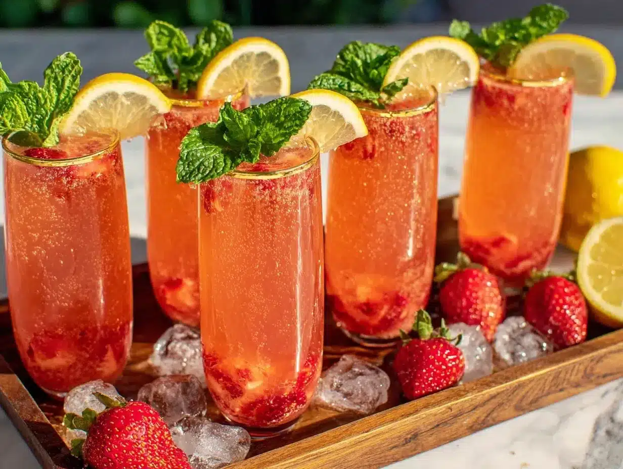 strawberry lemonade mimosa bar preparation steps