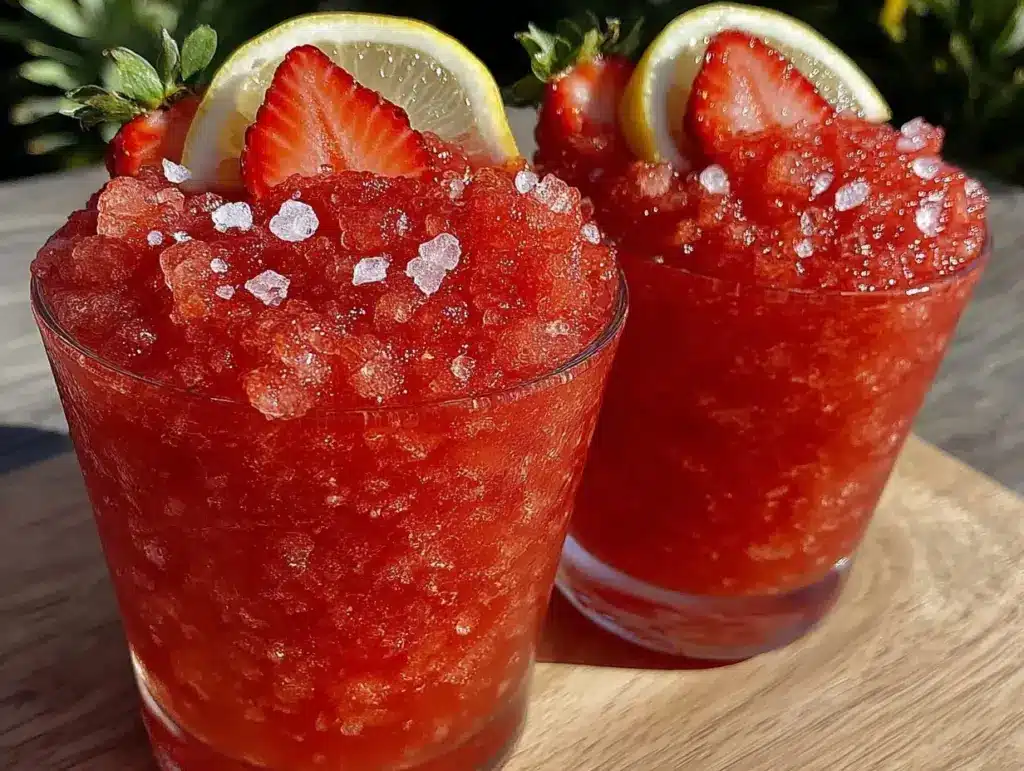 strawberry lemonade vodka slushies - featured image