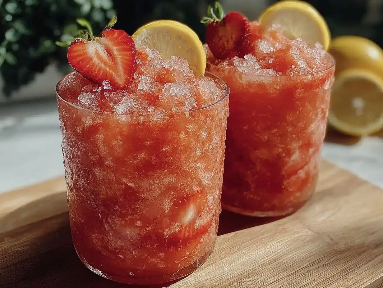 strawberry lemonade vodka slushies preparation steps
