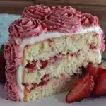 strawberry rose layered cake - featured image