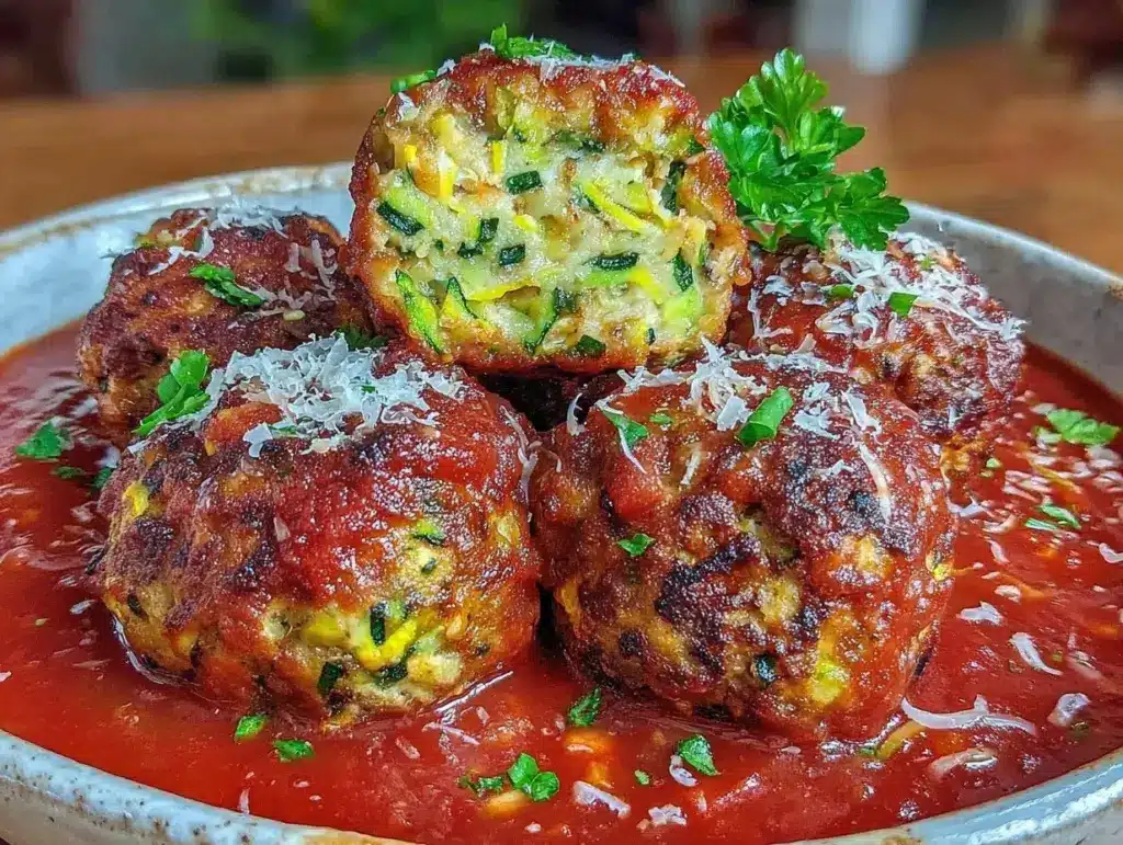 turkey zucchini meatballs - featured image