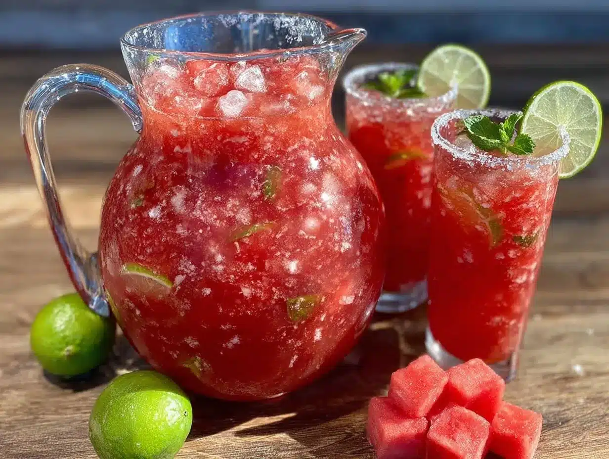 watermelon vodka slushie preparation steps
