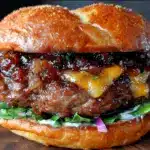 whiskey bacon jam burger - featured image