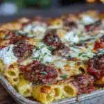 baked ziti with ricotta and italian sausage - featured image
