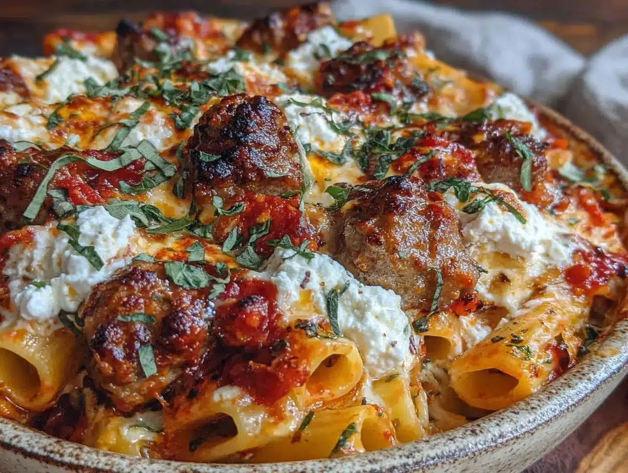 baked ziti with ricotta and italian sausage preparation steps
