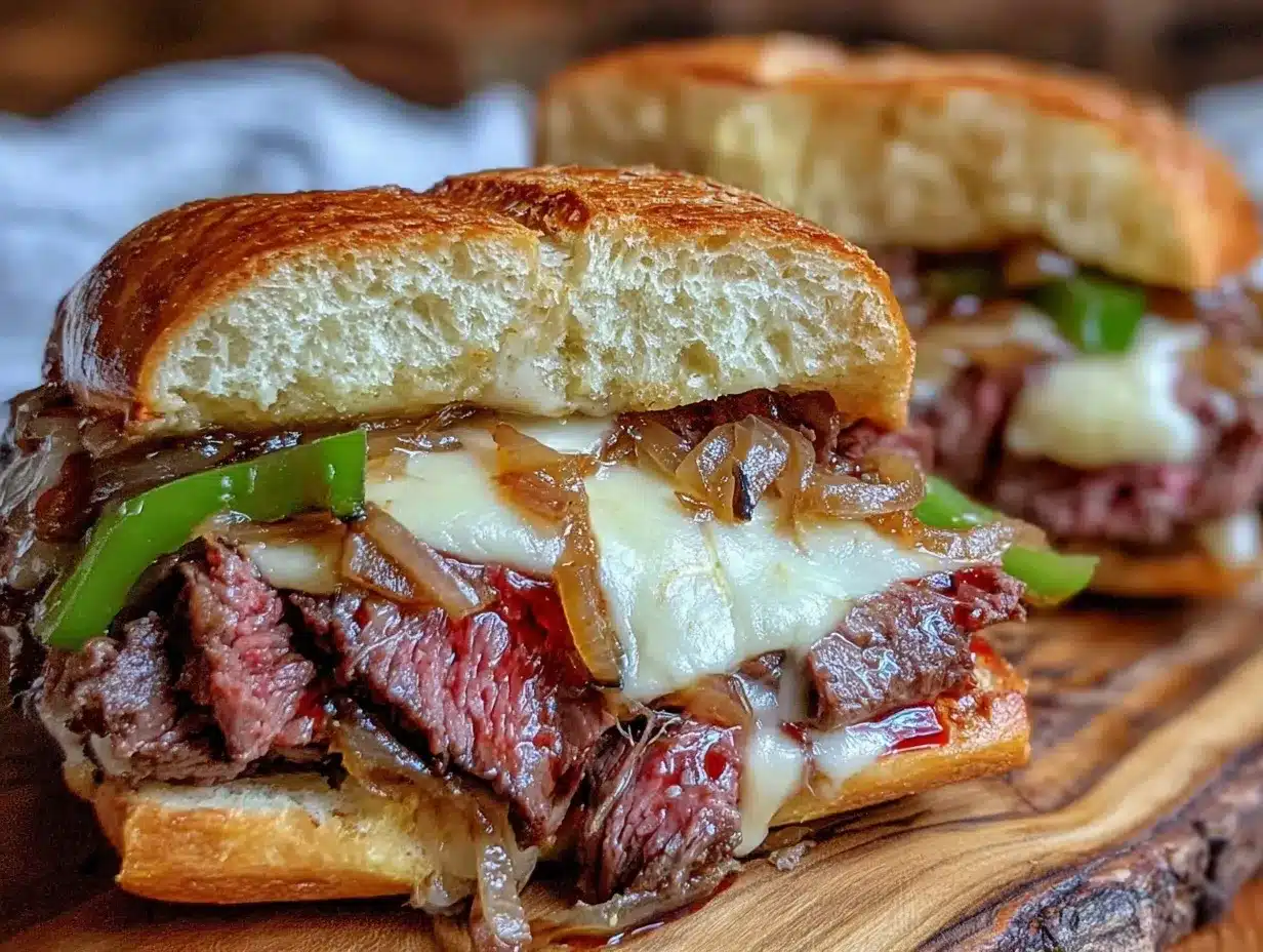 Blackstone Philly Cheesesteak Sandwiches preparation steps
