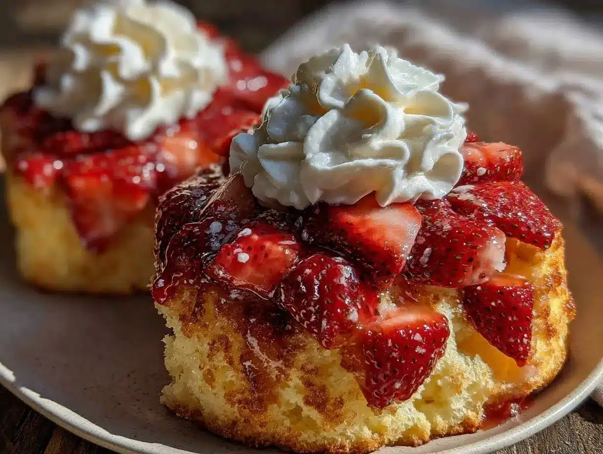 classic homemade old-fashioned strawberry shortcake preparation steps