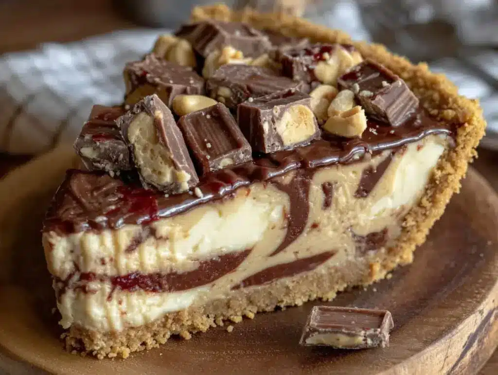creamy chocolate peanut butter icebox pie - featured image