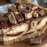 creamy chocolate peanut butter icebox pie - featured image