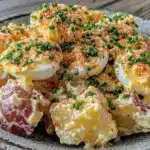 creamy classic deviled egg potato salad - featured image