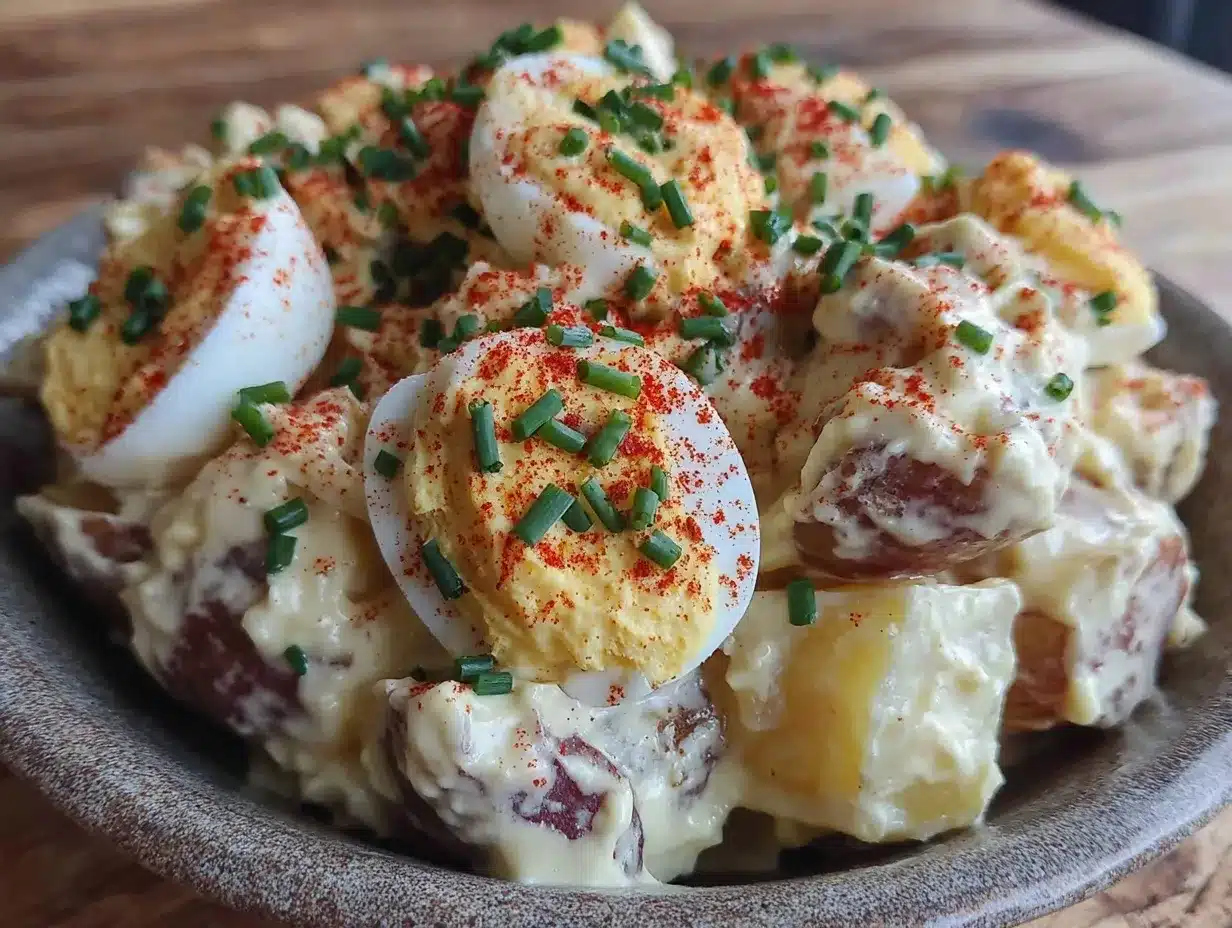 creamy classic deviled egg potato salad preparation steps