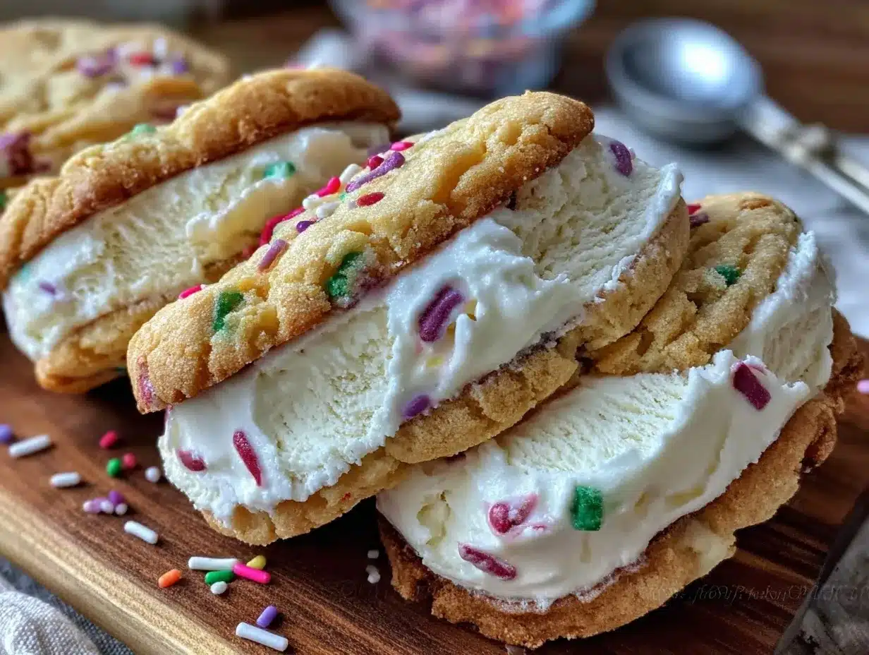 creamy homemade vanilla ice cream sandwiches preparation steps