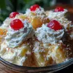creamy old-fashioned ambrosia salad - featured image