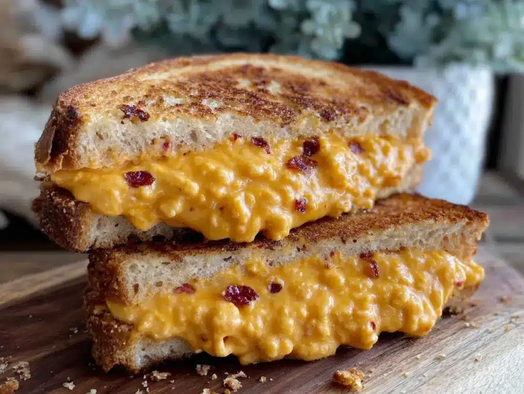 creamy pimento cheese grilled cheese - featured image