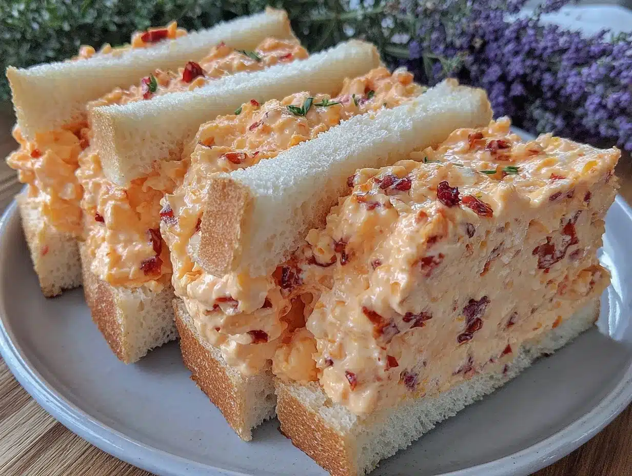creamy pimento cheese tea sandwiches preparation steps