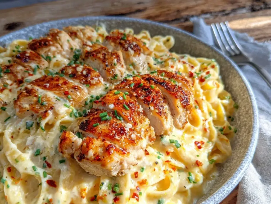 creamy solo skillet chicken alfredo - featured image