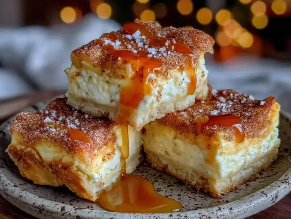 creamy sopapilla cheesecake bars - featured image