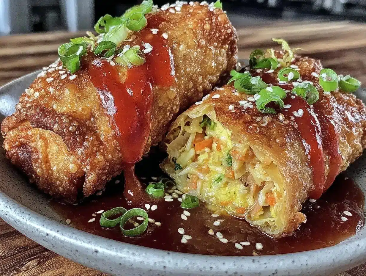 crispy-edge egg roll in a bowl preparation steps