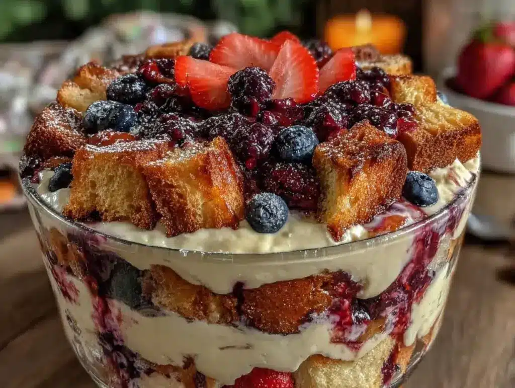 easy layered berry trifle - featured image