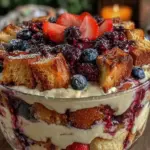 easy layered berry trifle - featured image