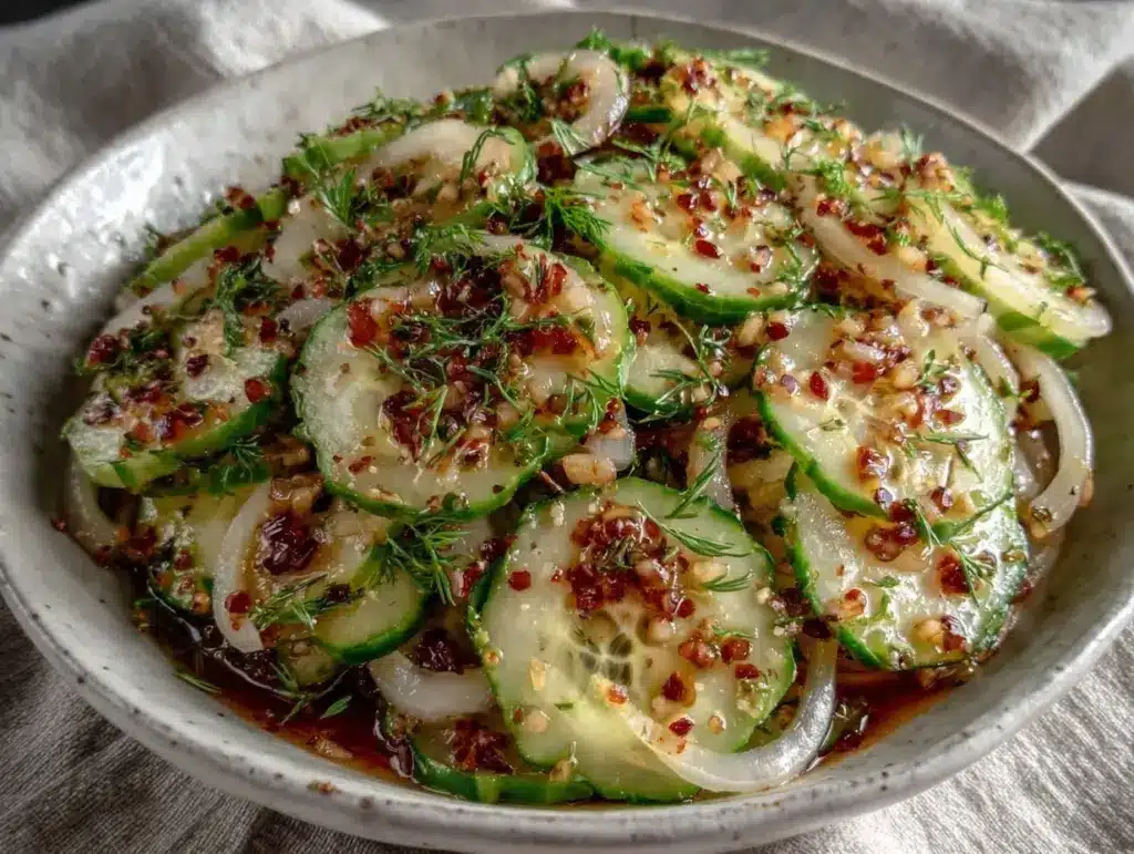 fresh grandmas cucumber onion salad - featured image
