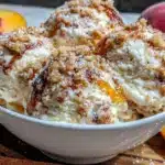 no-churn peach cobbler ice cream recipe - featured image