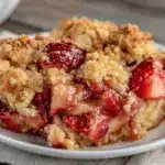 rhubarb strawberry dump cake - featured image