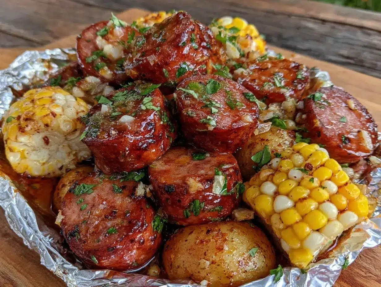 smoked sausage foil packets preparation steps