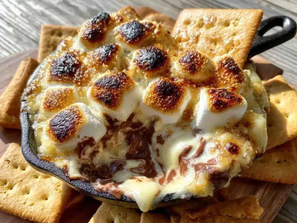 ultimate gooey campfire smores dip - featured image