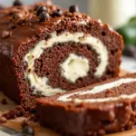chocolate zucchini bread with cream cheese swirl - featured image