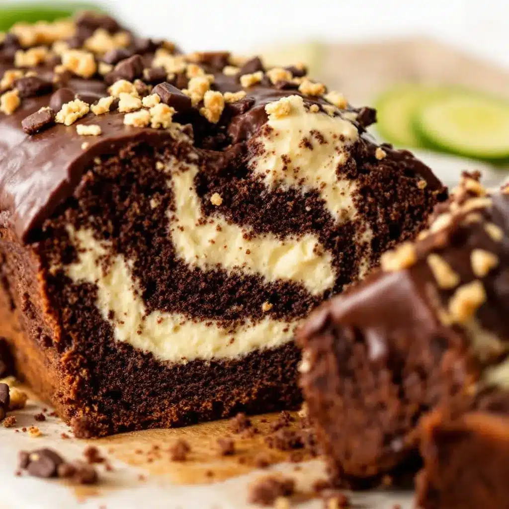 chocolate zucchini bread with cream cheese swirl preparation steps