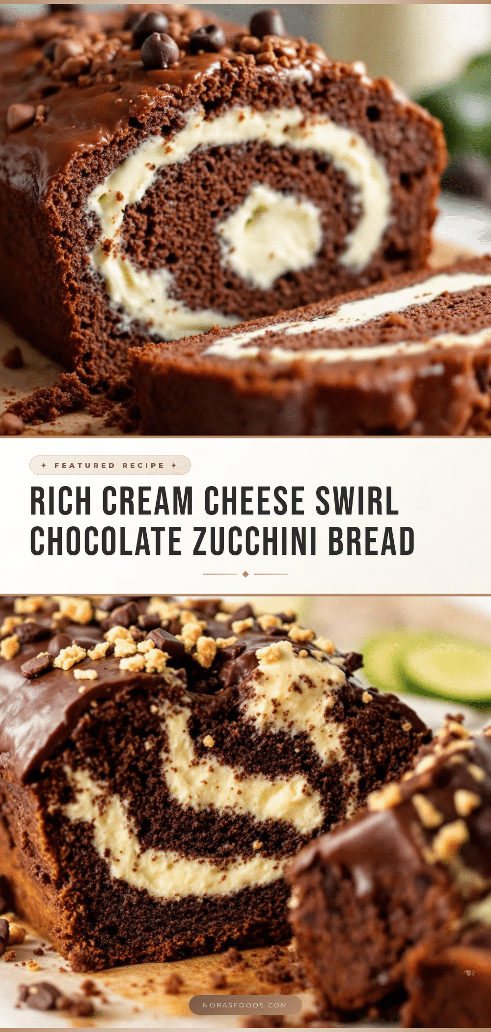 chocolate zucchini bread with cream cheese swirl recipe