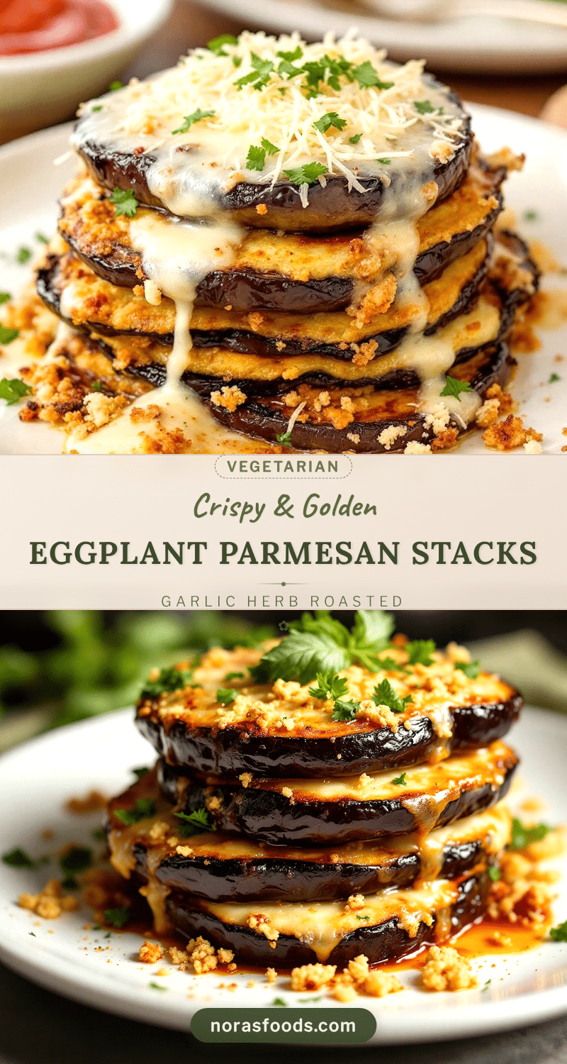 crispy garlic herb eggplant parmesan stacks recipe