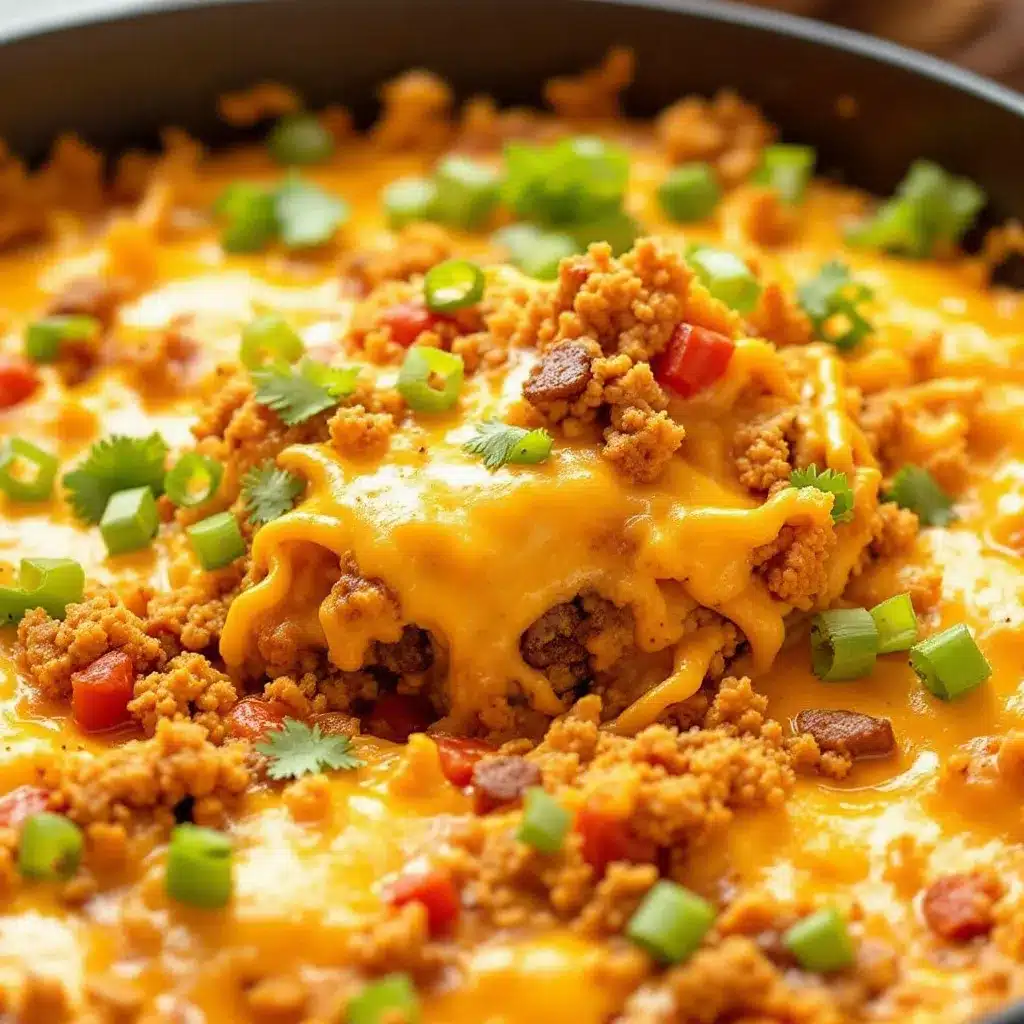 easy one-pan cheesy taco casserole preparation steps