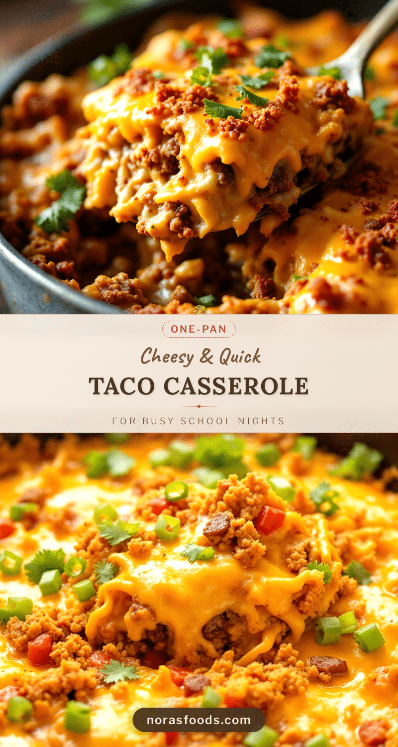easy one-pan cheesy taco casserole recipe