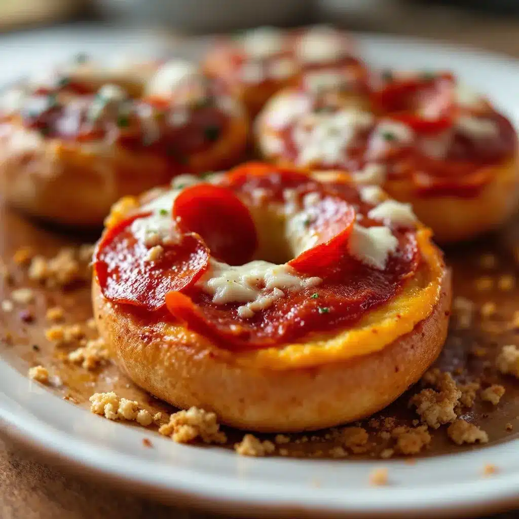 mini pepperoni pizza bagels preparation steps